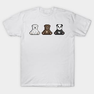 The Trio Bears | We Bears Pixel Art T-Shirt